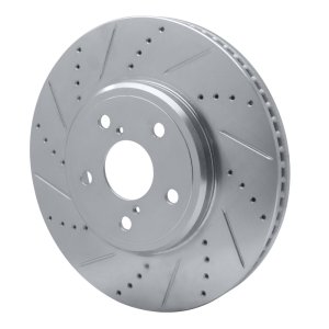 Lexus LS430 Brake Rotor (1) - Front Left - R1 Concepts - Drilled & Slotted - Silver - `01-`06